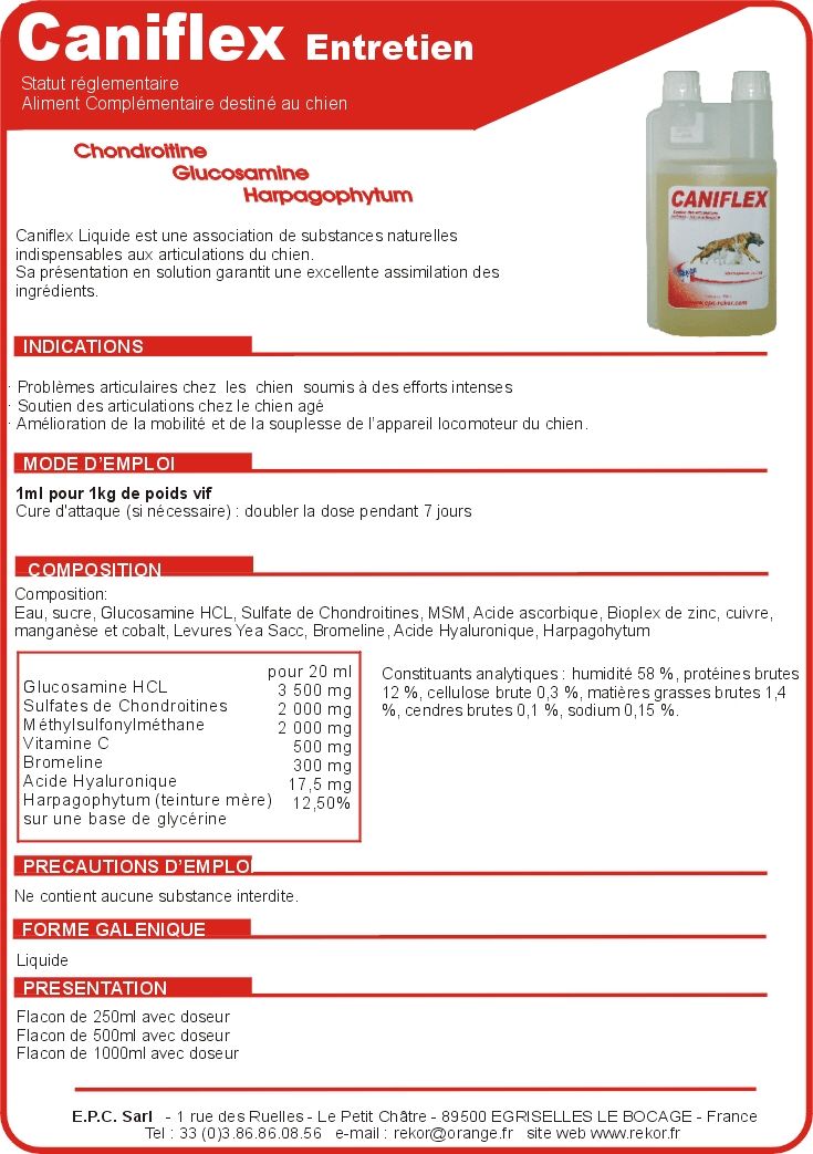 Complément alimentaire Canicoat 250ml Rekor - Alimentation chien